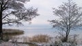 Curonian spit shore in winter, Lithuania Royalty Free Stock Photo