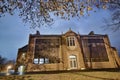 Curran historic school building paranormal tour night view