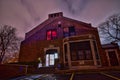 Curran historic school building paranormal tour night view