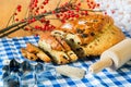 Currant bread with almond paste Royalty Free Stock Photo