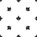 Currant tree leaf pattern seamless black Royalty Free Stock Photo