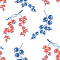 Currant. Vector seamless pattern.