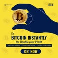 Bitcoin instantly banner design