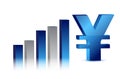 Currency business blue yen graph Royalty Free Stock Photo