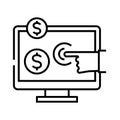 Currency choice line icon, concept sign, outline vector illustration, linear symbol. Royalty Free Stock Photo