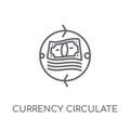currency circulate linear icon. Modern outline currency circulat