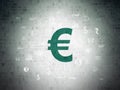 Currency concept: Euro on Digital Data Paper background Royalty Free Stock Photo