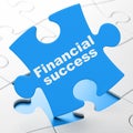 Currency concept: Financial Success on puzzle background Royalty Free Stock Photo