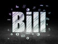 Currency concept: Bill in grunge dark room