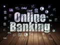Currency concept: Online Banking in grunge dark room Royalty Free Stock Photo