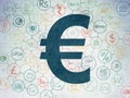 Currency concept: Euro on Digital Data Paper background Royalty Free Stock Photo