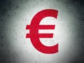 Currency concept: Euro on Digital Data Paper background Royalty Free Stock Photo