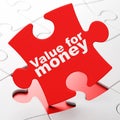 Currency concept: Value For Money on puzzle background Royalty Free Stock Photo