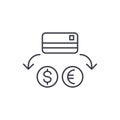 Currency conversion linear icon concept. Currency conversion line vector sign, symbol, illustration. Royalty Free Stock Photo
