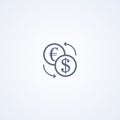 Currency conversion, vector best gray line icon Royalty Free Stock Photo