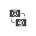 Currency conversion vector icon