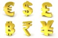 Currency 3D golden signs