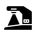 Currency detector device glyph icon vector illustration