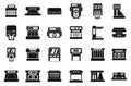 Currency detector icons set simple vector. Bank cash