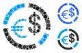 Currency diagram Mosaic Icon of Circle Dots