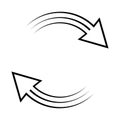 Currency exchange icon clockwise rotation vector circular arrows rotation sign exchange and update, circulation symbol