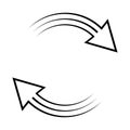 Currency exchange icon clockwise rotation vector circular arrows rotation sign exchange and update, circulation symbol