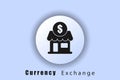 Currency exchange icon. internet icon for sites. User interface icon. White web button. Neomorphism. Vector EPS10 Royalty Free Stock Photo