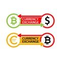 Currency exchange icon vector. Flat design. Royalty Free Stock Photo