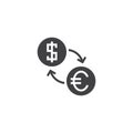 Currency exchange icon vector, solid logo, pictogram isolated Royalty Free Stock Photo