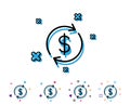 Currency exchange line icon. Money Transfer. Royalty Free Stock Photo