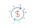 Currency exchange line icon. Money Transfer. Vector Royalty Free Stock Photo