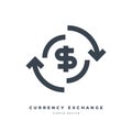 Currency exchange, money convert, money transfer thin line icon.