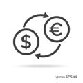 Currency exchange outline icon black color Royalty Free Stock Photo