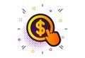 Hand Click icon. Currency exchange sign. Vector Royalty Free Stock Photo