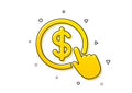 Hand Click icon. Currency exchange sign. Vector Royalty Free Stock Photo