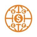 Currency, finance, global investment, money icon design