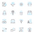 Currency gains linear icons set. Profits, Gain, Appreciation, Value, Strength, Growth, Increase line vector and concept