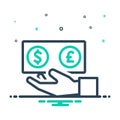 Mix icon for Currency, cash and finance Royalty Free Stock Photo