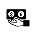 Black solid icon for Currency, cash and finance Royalty Free Stock Photo