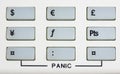 Currency keypad with panic keys