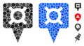 Currency Map Pointer Mosaic Icon of Round Dots Royalty Free Stock Photo