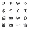 Currency money exchange vector icons set Royalty Free Stock Photo