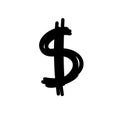 Currency money USD dollar sign icon. Vector illustration hand drawn cartoon doodle Royalty Free Stock Photo