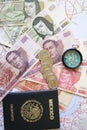 Currency and passport Royalty Free Stock Photo