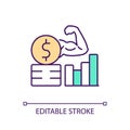 Currency rate strength RGB color icon