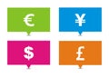 Currency rectangle pointers Royalty Free Stock Photo