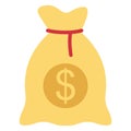 Currency sack, dollar sack Color Isolated Vector icon which can be easily modified