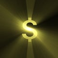 Currency sign Dollar bright light flare