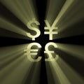 Currency sign money sun light flare Royalty Free Stock Photo