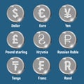 Currency silver logo coins